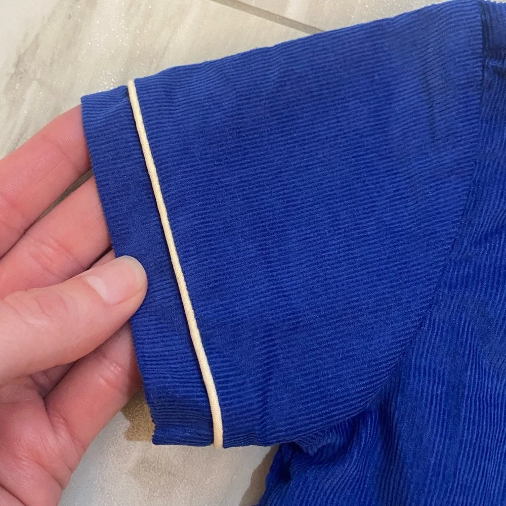 NWT Baby Blessings Royal Blue Corduroy Classic Nathan Romper Jumpsuit boys 24M
